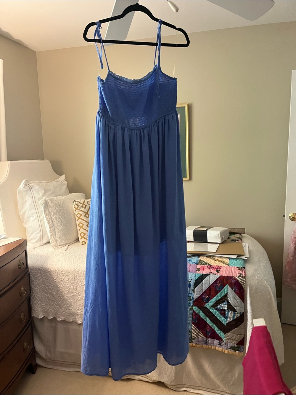 Altar’d State cornflower Blue Maxi Dress with Spaghetti Straps